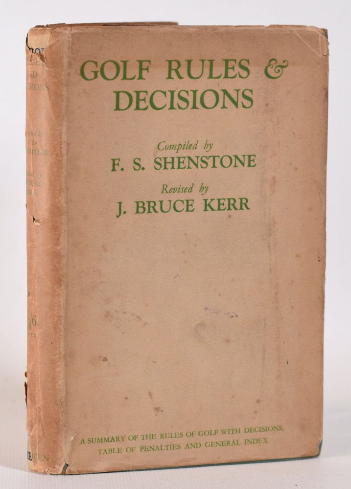 Item #10319 Golf Rules and Decisions. F. S. Shenstone.