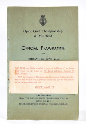 Item #10574 The Open Championship 1935 Official Programme. The Royal, Ancient Golf Club of St....