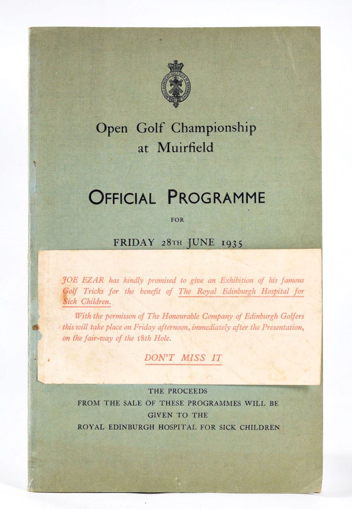 Item #10574 The Open Championship 1935 Official Programme. The Royal, Ancient Golf Club of St. Andrews.