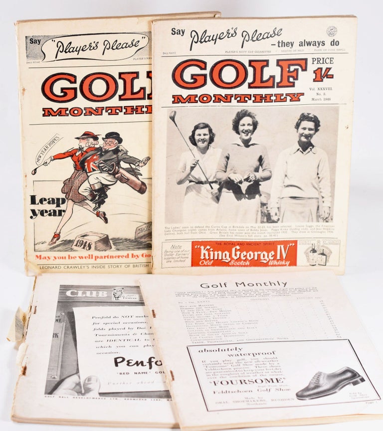 Item #10580 Golf Monthly Volume 38 No. 1 January 1948, No. 3 March 1948 & Vol. 39 No. 1 January 1949. Golf Monthly "Magazine"