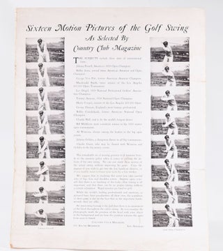 Item #10584 Sixteen Motion Pictures of the Golf Swing. Country Club magazine
