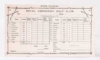 Item #11068 Royal Aberdeen Golf Club. Scorecard