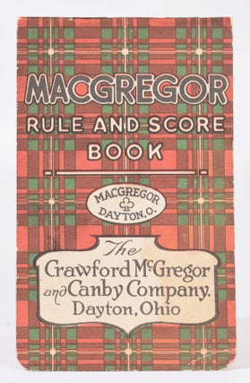 Item #11271 Macgregor Rule and Scorebook. Macgregor Crawford, Canby