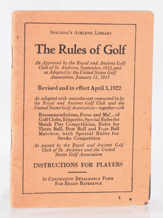 Item #11284 The Rules of Golf, (As approved by the Royal and Ancient Golf Club of St Andrews...
