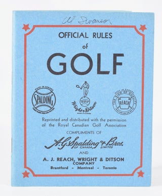 Item #11300 Official Rules of Golf. Spalding