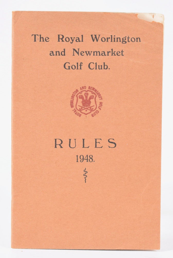 Item #11314 Rules 1948. The Royal Worlington, Newmarket Golf Club.