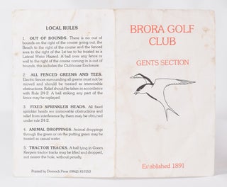 Item #11402 Brora Golf Club. Scorecard