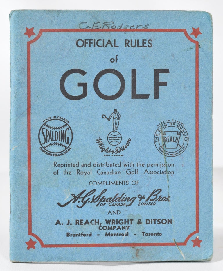 Item #11471 Official Rules of Golf. Spalding.