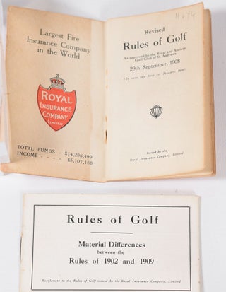 Rules of Golf as Approved by the Royal and Ancient Golf Club of St Andrews adopted 29th September 1891