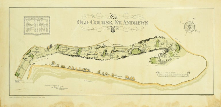 Item #11579 1924 Map of The Old Course at St Andrews. Alister MacKenzie.