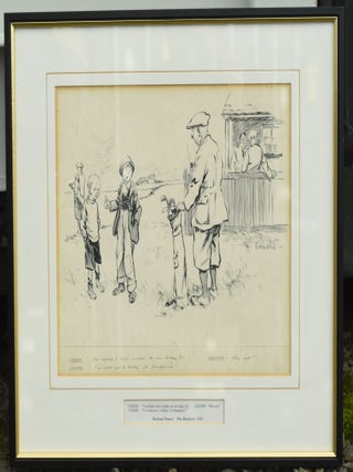 Item #12092 Original humorous pen and ink sketch. Betram Prance