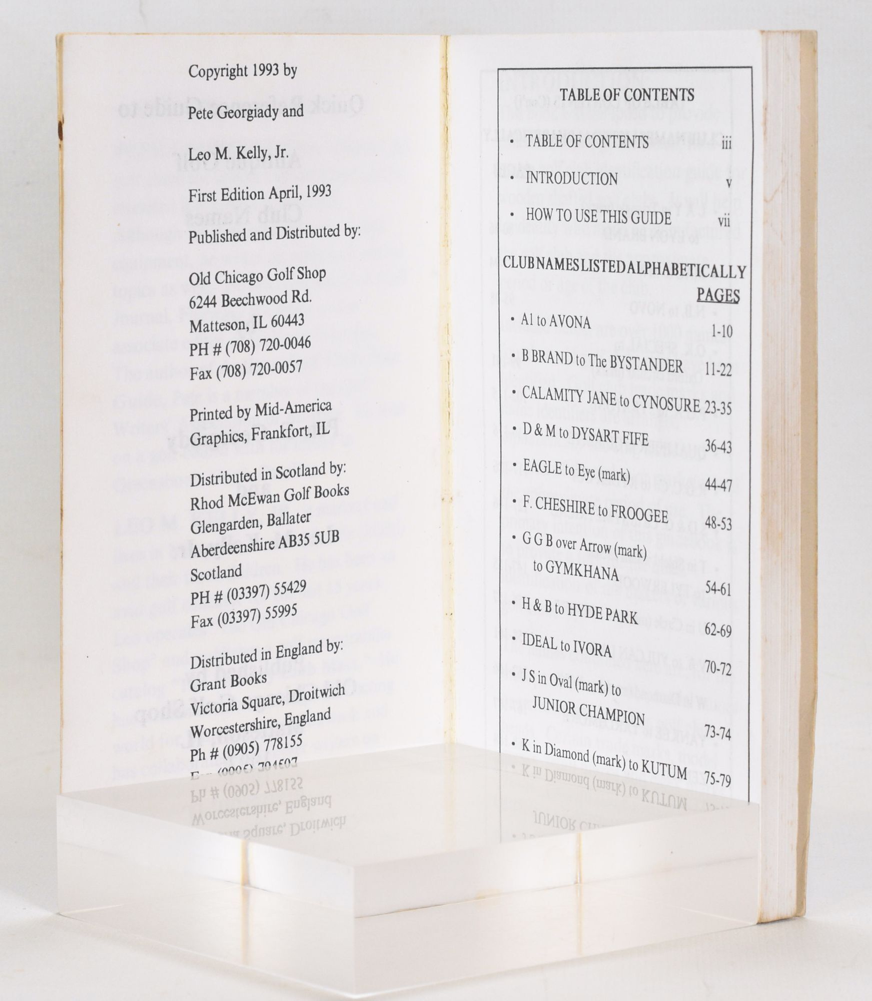 Old Club Names Quick Reference Guide to Antique Golf Club Names | Peter Georgiady, Leo ...