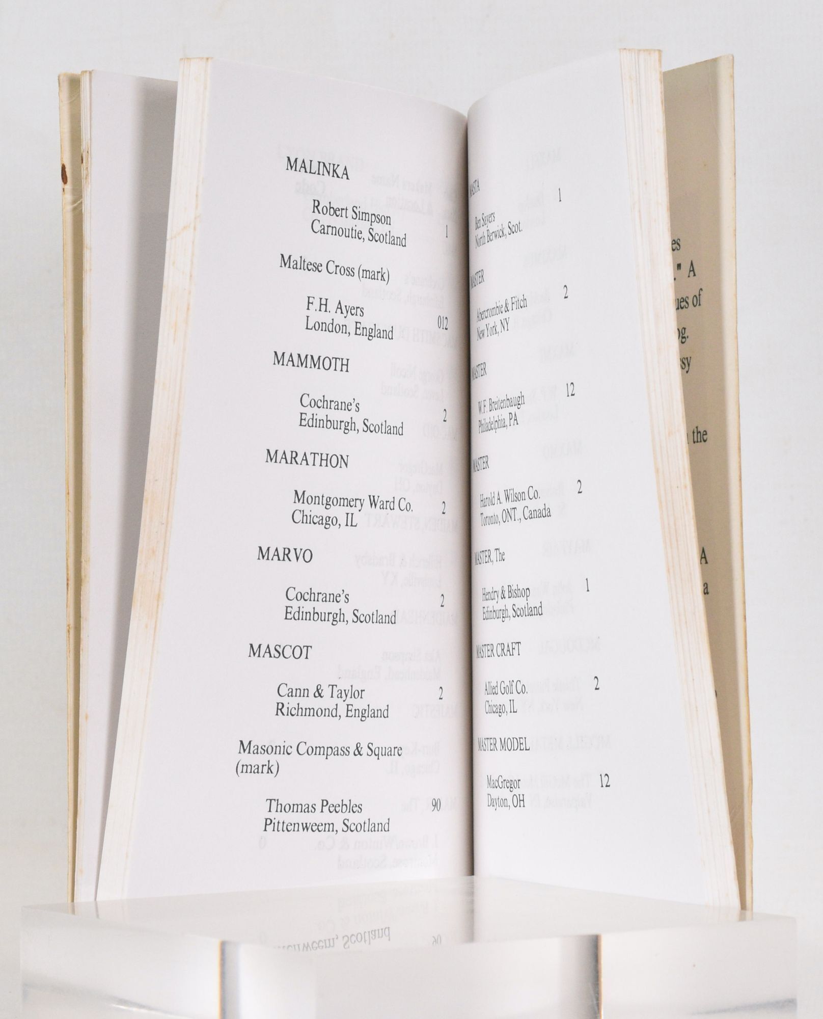 Old Club Names Quick Reference Guide to Antique Golf Club Names | Peter Georgiady, Leo ...