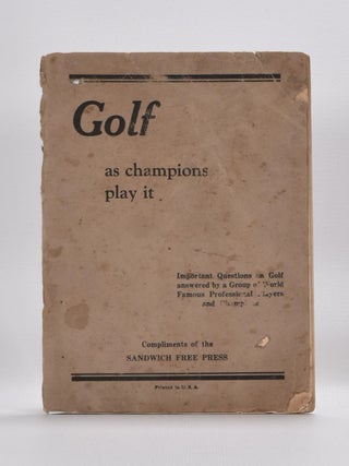 Item #2332 Golf as Champions Play it. Tommy Armour