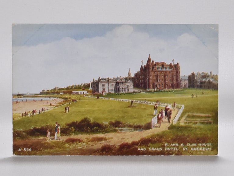 Item #2390 UNUSED VALENTINES POSTCARD OF THE R AND A CLUB HOUSE AND GRAND HOTEL ST ANDREWS. Postcard.