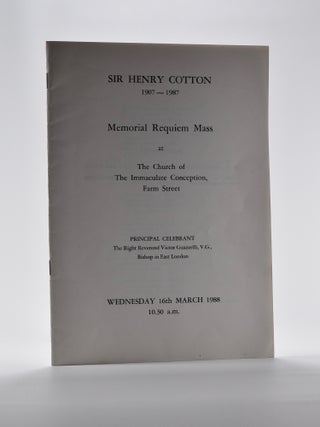 Item #3572 Sir Henry Cotton Memorial Requim Mass Programme from 1988. Henry Cotton