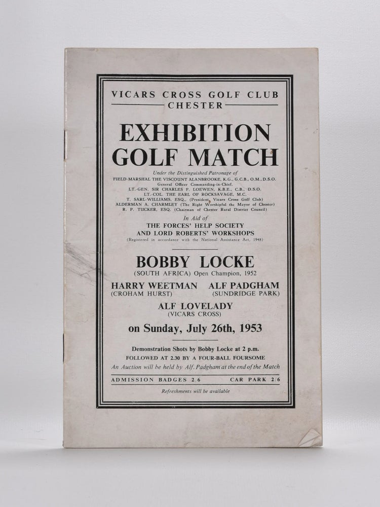 Item #3731 Vicars Cross Golf Club, Chester July 26th 1953. Golf Exibition Match.