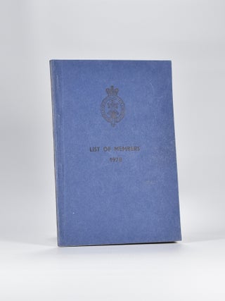 Item #4634 List of Members 1978. Royal, Ancient Golf Club of St. Andrews