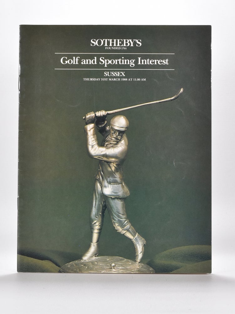 Item #5064 Sothebys Golf Memorabilia 1988 31st March. Sothebys.