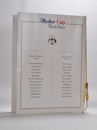 Ryder Cup Gala Dinner menu