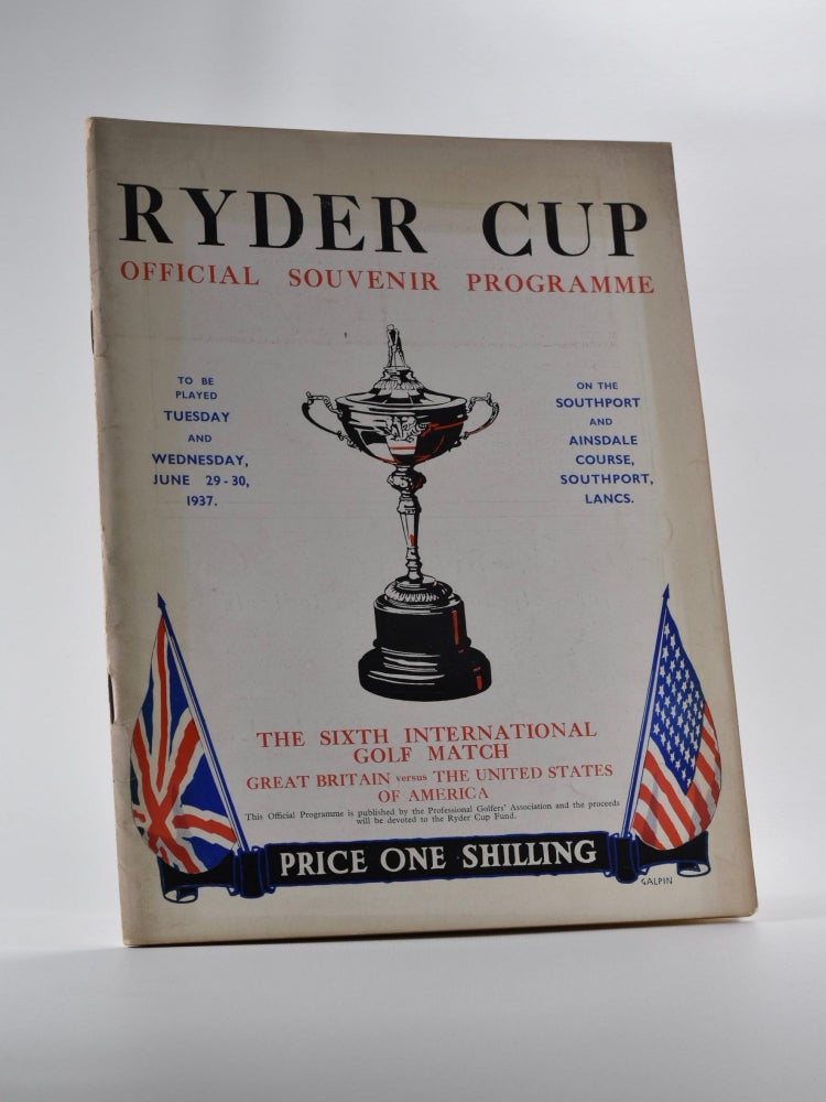 Item #5170 Ryder Cup 1937 Official Programme. P G. A.
