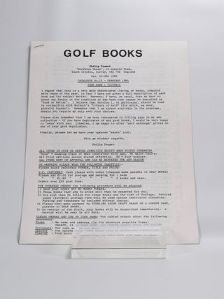 Golf book catalogues
