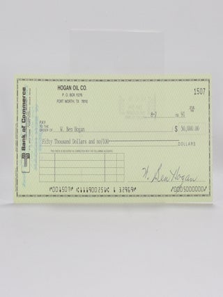 Ben Hogan Oil Co. autographed cheque