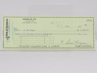 Ben Hogan Oil Co. autographed cheque