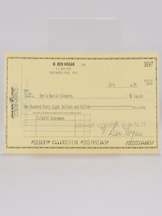 Bank One signed/ autographed cheque