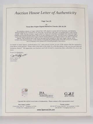 Bank One signed/ autographed cheque
