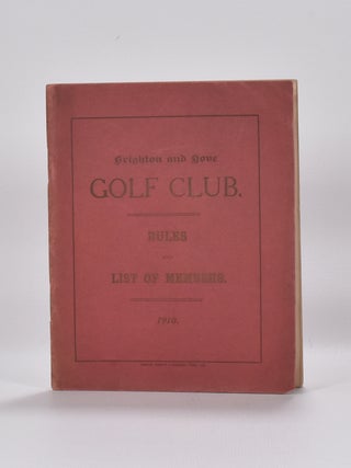 Item #6187 Membership and rules 1910. Brighton, Hove Golf Club