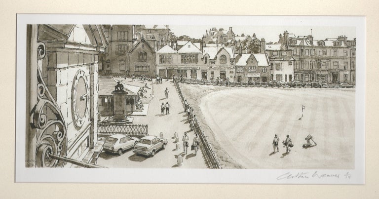Item #6244 The Balcony view, the Royal and Ancient Golf Club of St Andrews. Arthur Weaver.