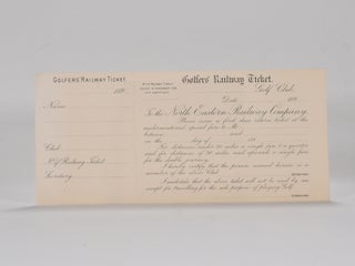 Item #6293 Golfers Railway Ticket. North Eastern Railway Company