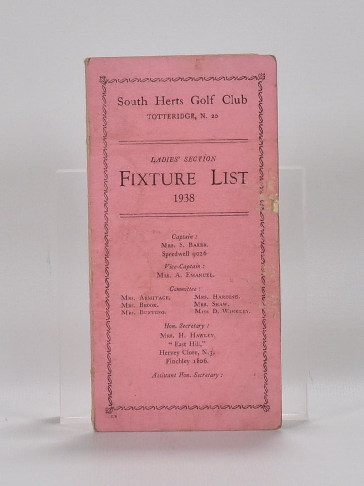 Item #6294 fixture list. South Herts Golf Club.