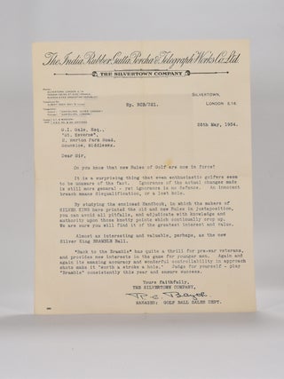 Item #6295 Letter headed paper. Silvertown Company