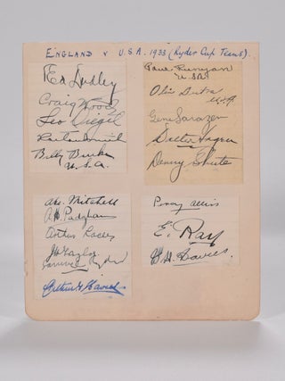 Item #6346 Autograph page full USA team plus many British including Samuel Ryder! 1933 Ryder Cup