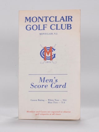 Item #6390 Scorecard. NJ Montclair Golf Club