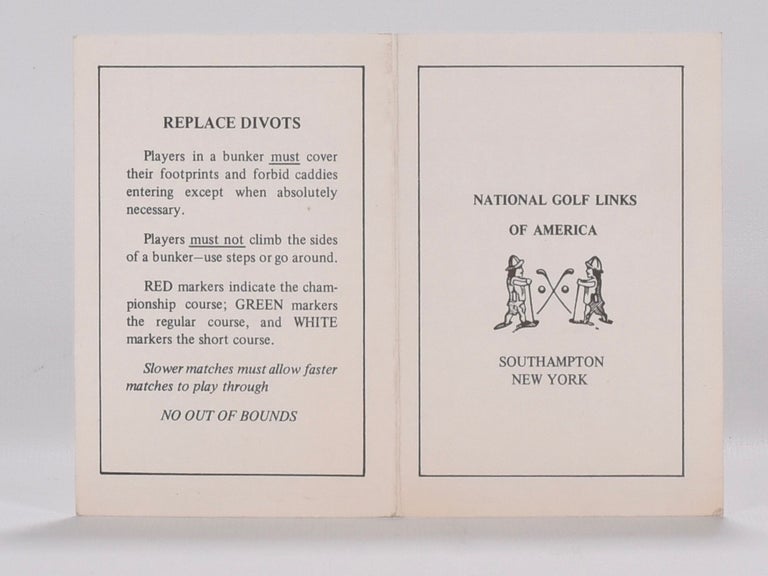 Item #6408 Scorecard. National Golf Links of America.