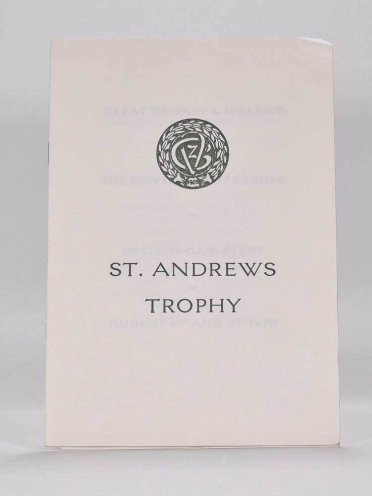 Item #6419 Programme. St. Andrews Trophy.