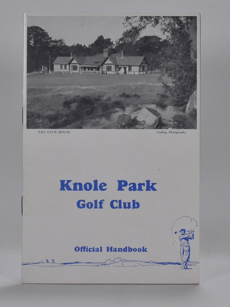 Item #6819 Knole Park Golf Club. Handbook, Tom Scott.