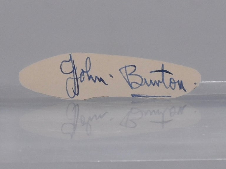 Item #6875 cut autograph. John Burton.