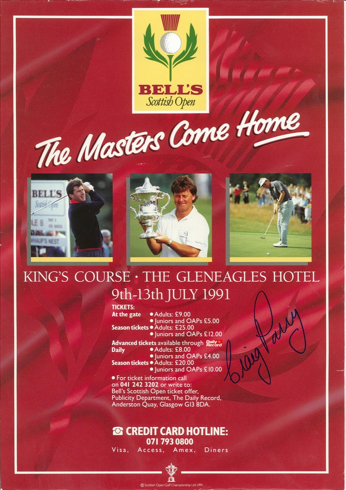 Item #6980 Bells Scottish Masters 1991. Poster.