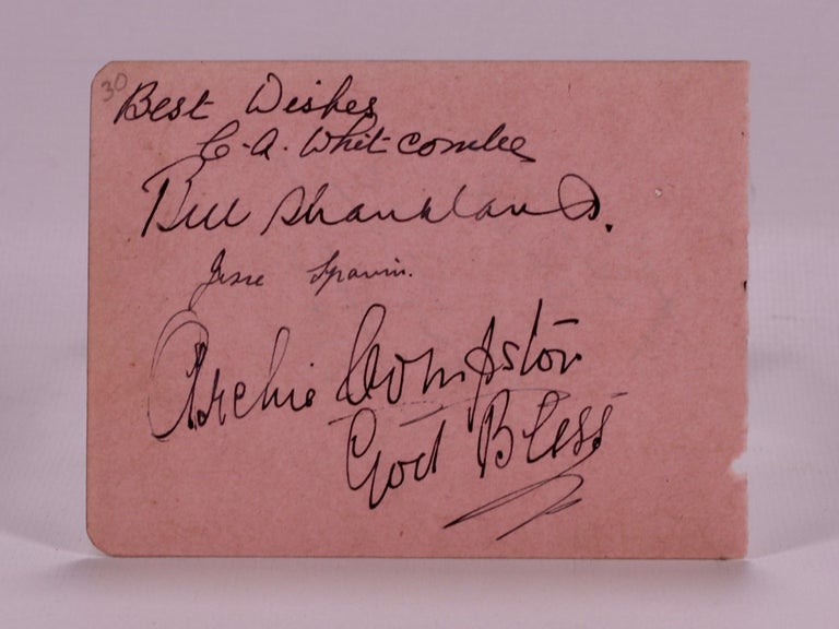 Item #7258 cut autograph. Archie Compston, Bill Shankland, C A. Whitcombe.