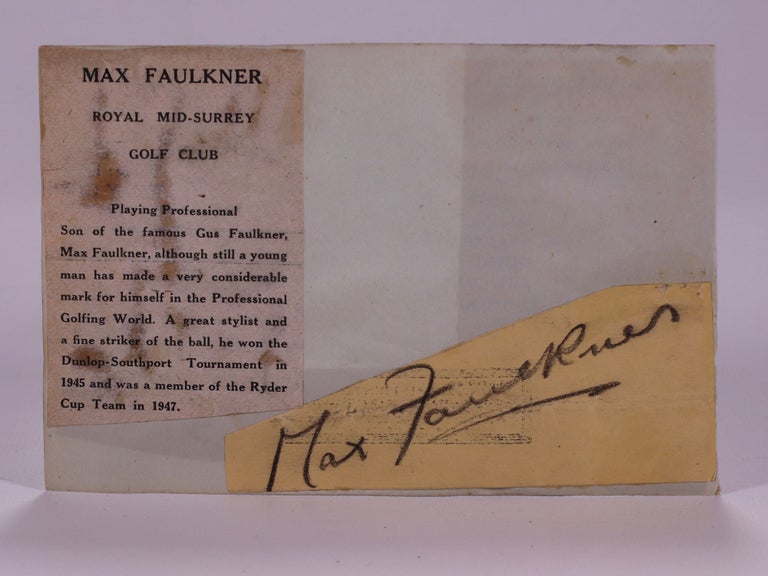 Item #7262 cut autograph. Max Faulkner, Bill Shankland.