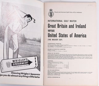 Walker Cup 1971 Official Golf Programme.