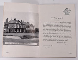 The Open Championship 1952. Official Programme.