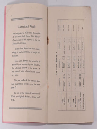 International Golf Matches at Prestwick 1936; 3 programme complete set