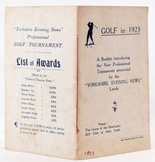 Item #7950 Golf in 1923; A booklet introducing the New Professional Tournament promoted by the...