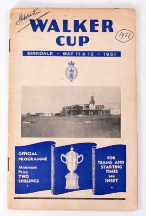 Item #7973 Walker Cup 1951 Official Golf Programme. R, A