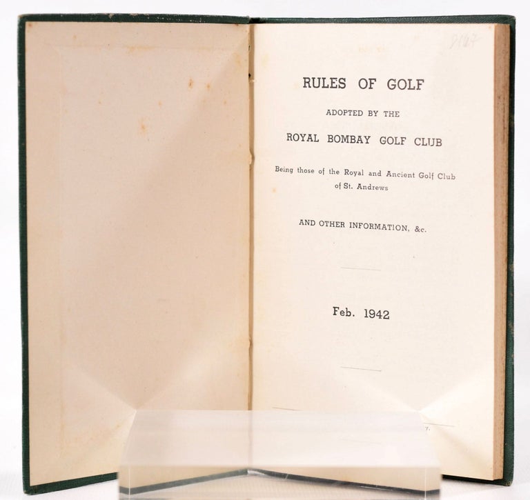 Item #8167 Centenary Souvenir Handbook of the Royal Bombay Golf Club 1842-1942. Royal Bombay Golf Club.